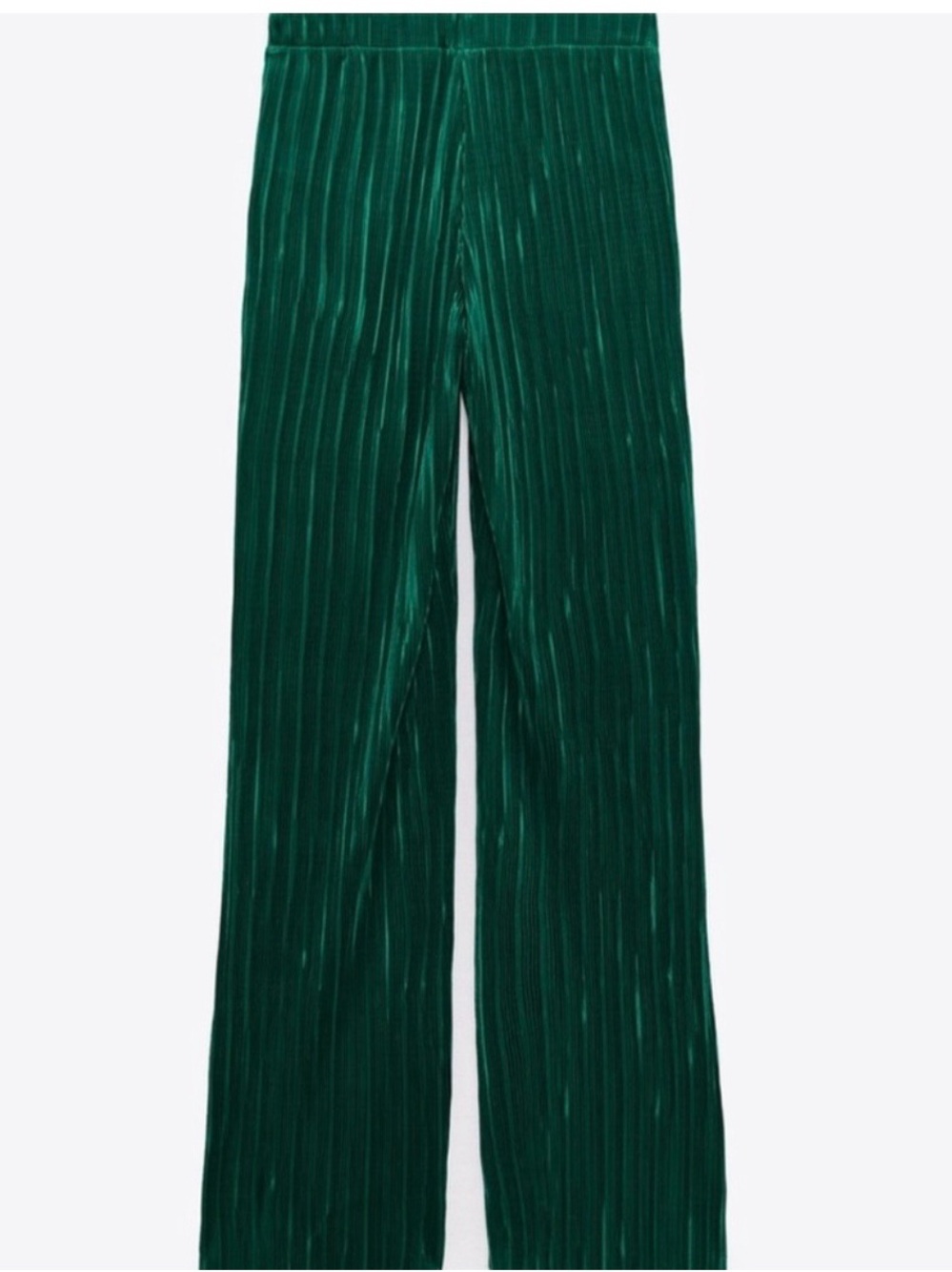 Zara Emerald Green Pleated Wide-Leg Pants & flowy Top